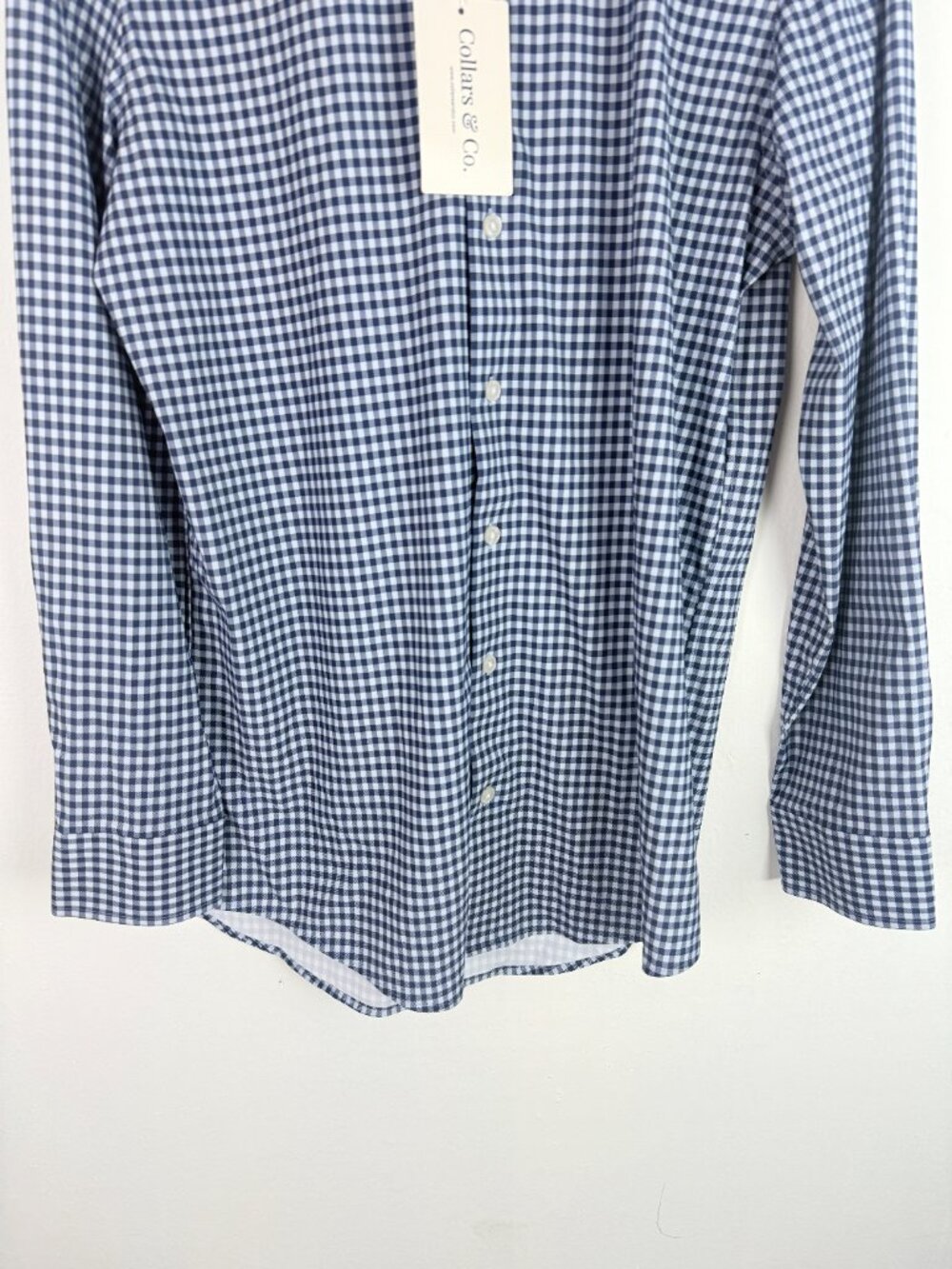 NWT Collars & Co Apex Performance Dress Shirt Semi-Spread Collar Gingham Small S - Picture 4 of 10
